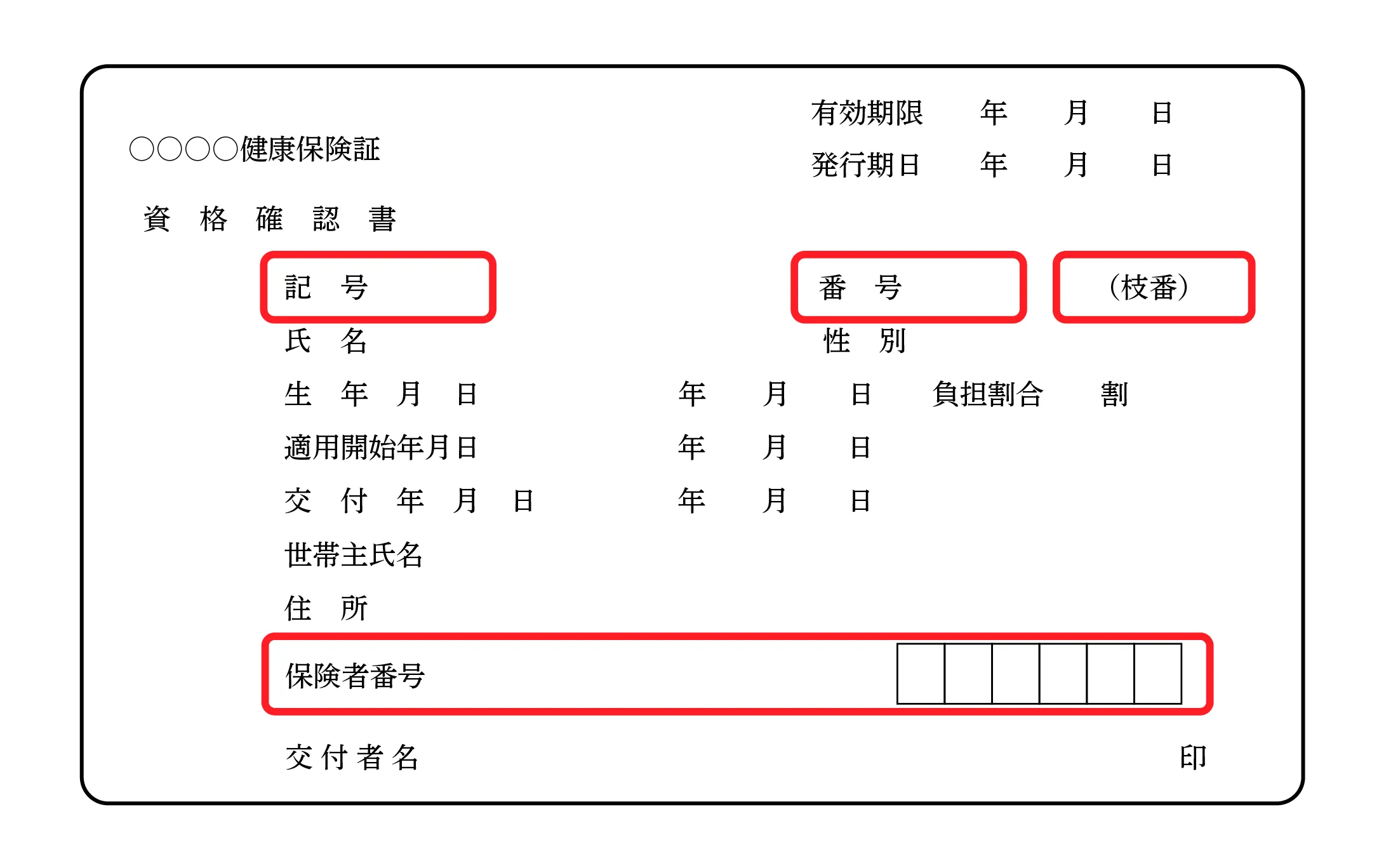 資格確認書で確認